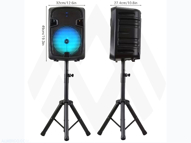 AYS 12" Bluetooth Speaker including Stand and Wired Microphone