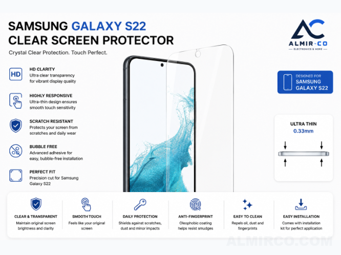 Samsung Galaxy S22 Clear Screen Protector
